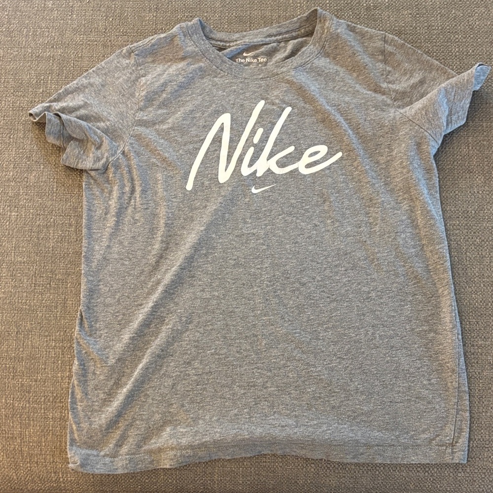 Nike Heather Gray Tee with White Logo